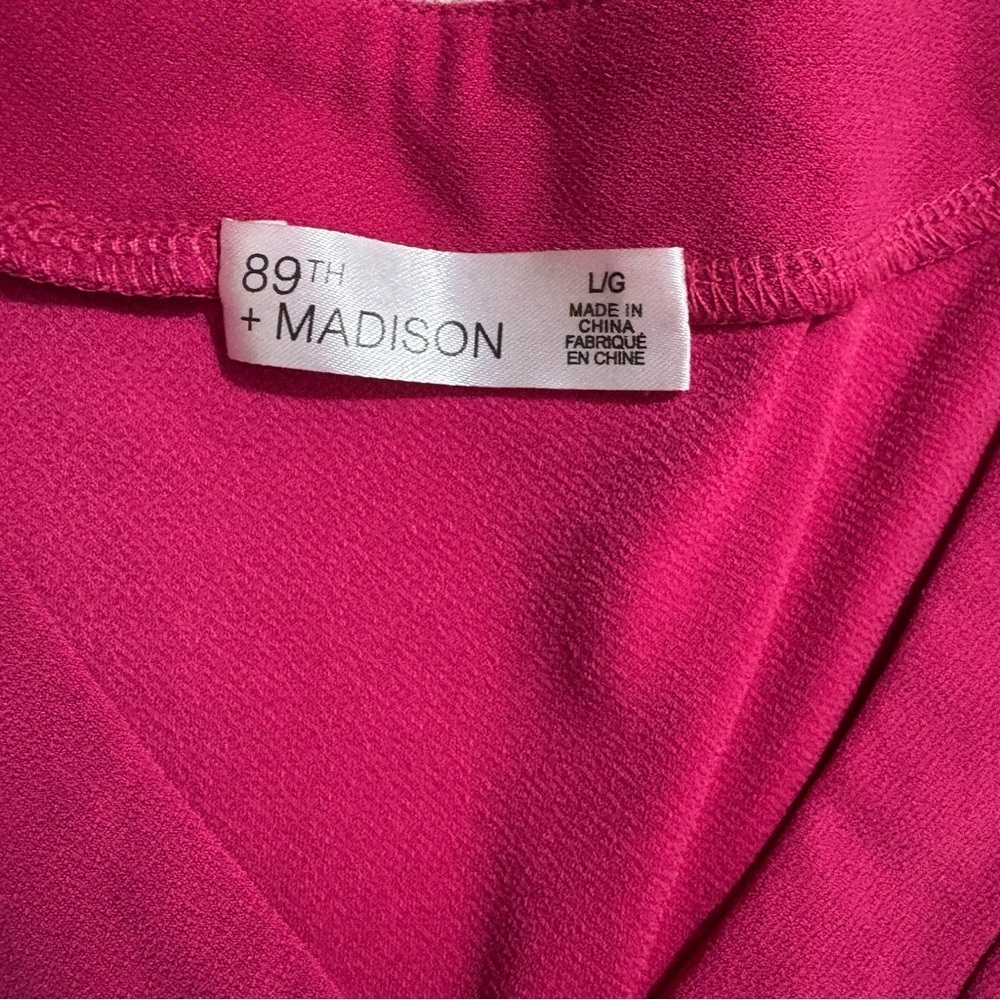 89th & Madison Pink v-neck Tank Sz L. w/ Silver Hook Detail - Picture 7 of 9